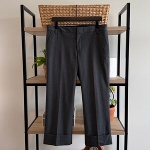 Banana Republic Martin Fit Wool Mid-Rise Gray Woven Career Dress Pant Trouser 10